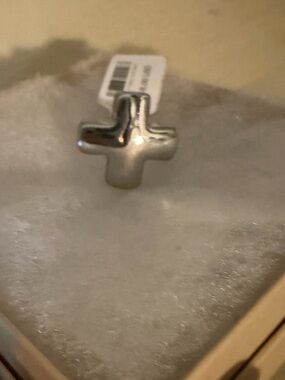 Free People Silver Cross ring